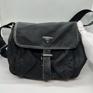 Prada Black Nylon Crossbody Messenger Bag